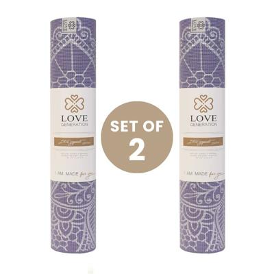 Love Generation Set van 2 │Lotus Yogamat │Lavendel & Zilver