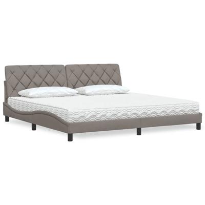 Bed met matras stof taupe 200x200 cm