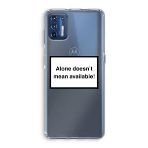 Alone: Motorola Moto G9 Plus Transparant Hoesje