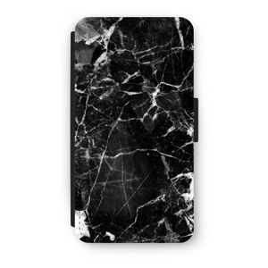 Zwart Marmer 2: iPhone XS Flip Hoesje