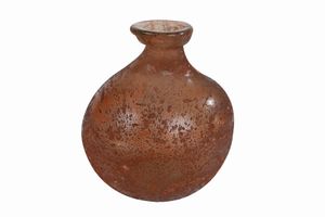 Vaas glas Simplicity 16x18cm frosted roest