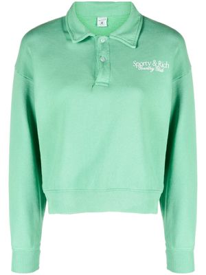 Sporty & Rich polo en coton à logo imprimé - Vert