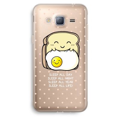 Sleep All Day: Samsung Galaxy J3 (2016) Transparant Hoesje