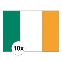 10x stuks Stickertjes van vlag van Ierland   -