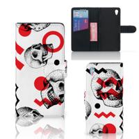 Telefoonhoesje met Naam Sony Xperia Z3 Skull Red