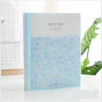 2 PCS Office Archive Folder Floral Information Booklet Sorting Bag Transparent Menu Insert Storage Box Color:30 Pages Blue