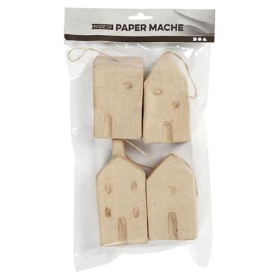 Creativ Company Huisjes van papiermache, 4st.