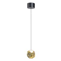 Highlight HanglampMelina zwart met amber glas enkel - H5180.01