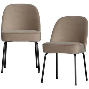 BePureHome Vogue Eetkamerstoelen - Fluweel - Khaki - Set van 2