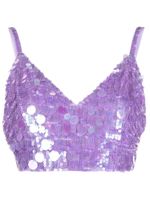 P.A.R.O.S.H. haut crop orné de sequins à col v - Violet - thumbnail