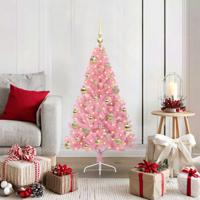 VidaXL Kunstmatig voorverlicht kerstboom met 150 led roze 120 cm pvc