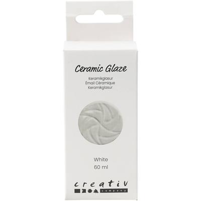 Creativ Company Keramiek glazuur, 984-1101 °c, dekkend, white, 60 ml/ 1 fles