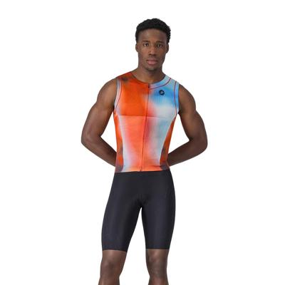 Castelli free sanremo 3 suit sleeveless paprika/winter sky black heren