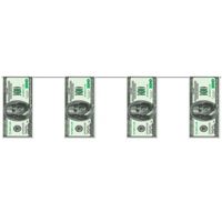 2x stuks Geld slingers met dollars van 4 meter - thumbnail