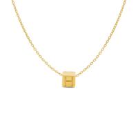 Minimalistische letter ketting cube - 14K GOUD - Goud - H
