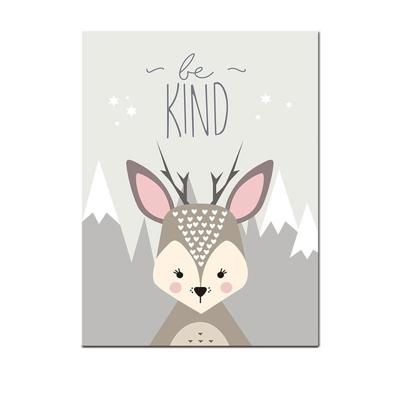 Dierlijke poster schilderij cartoon kwekerij muur PictureBaby kinderen kamer decoratie zonder frame grootte: 40x50cm (herten)
