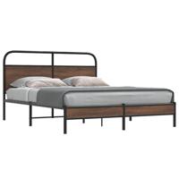 Bedframe zonder matras bewerkt hout bruin eikenkleur 160x200 cm