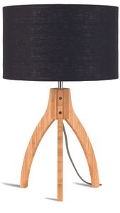 Good&Mojo Tafellamp 'Annapurna' Bamboe en Eco linnen, kleur Zwart