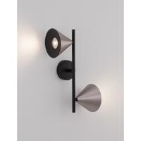 Lyora WandlampConico dubbel zwart met koffiebruin - 9011429