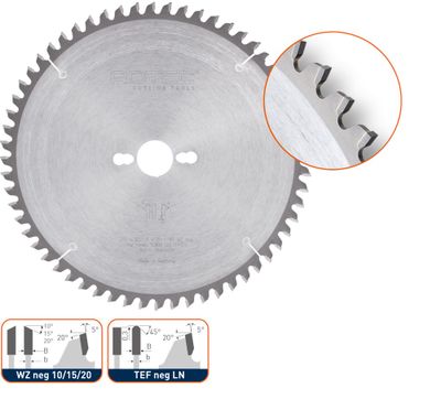 Rotec HM afkort- en verstekzaagblad, ø260x2,5x30mm Z=48 WZ neg 10 - 5543025