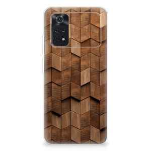 Bumper Hoesje voor Xiaomi Poco M4 Pro 4G Wooden Cubes