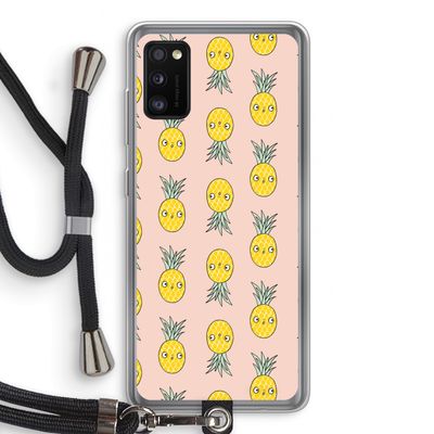Ananas: Samsung Galaxy A41 Transparant Hoesje met koord