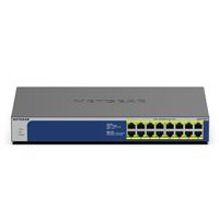 NETGEAR GS516PP Unmanaged Gigabit Ethernet (10/100/1000) Power over Ethernet (PoE) Blauw, Grijs - thumbnail