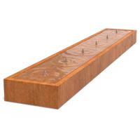 Watertafel cortenstaal rechthoek 600x100x40cm.