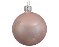 1 Glazen kerstbal glans 15 cm poeder roze - Decoris
