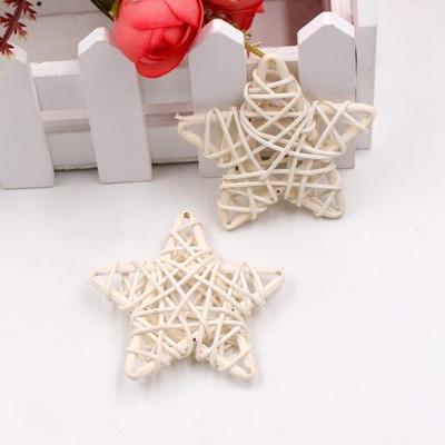 10 stuks 6cm kunstmatige stro bal DIY decoratie rotan sterren Christmas decor Home ornament Supplies (wit)