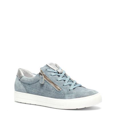 Hush Puppies leren sneakers met crocoprint blauw Hush Puppies leren sneakers met crocoprint blauw