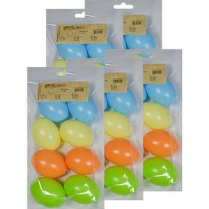 40x Plastic eitjes pastel multikleur/gekleurd 6 cm decoratie/versiering - Feestdecoratievoorwerp