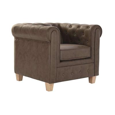 Leunstoel DKD Home Decor 80 x 80 x 70 cm Hout Donkerbruin
