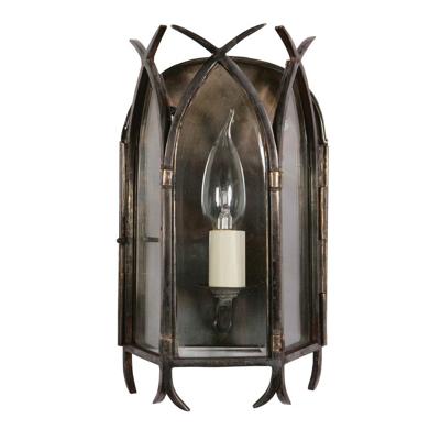Limehouse Antieke muurlampGothic 28cm - gepolijst nikkel (N) - 732