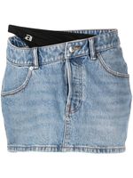 Alexander Wang asymmetric bikini-layer denim skirt - Bleu - thumbnail