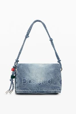 Middelgrote denim tas met charms - BLUE - U Middelgrote denim tas met charms - BLUE - U