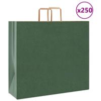 VidaXL Papieren zakken 250 st met hengsels 54x15x49 cm groen