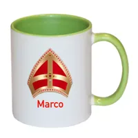 Sinterklaas mok mijter met naam (groen) Sinterklaas mok mijter met naam (groen)