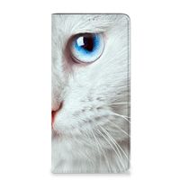 Samsung Galaxy A14 4G Hoesje maken Witte Kat - thumbnail