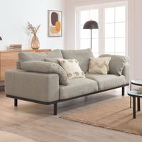 Kave Home 3-zits Bank 'Noa' met kussens, kleur Beige / Zwart