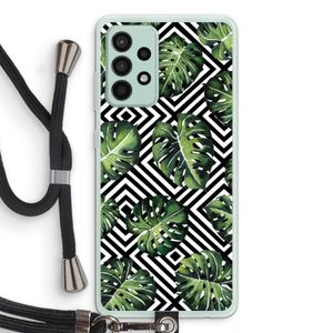 Geometrische jungle: Samsung Galaxy A52s 5G Transparant Hoesje met koord