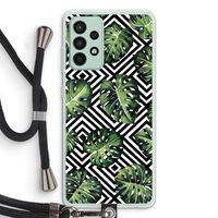 Geometrische jungle: Samsung Galaxy A52s 5G Transparant Hoesje met koord