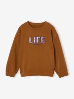 Meisjessweater "Life is cool" brons Meisjessweater "Life is cool" brons