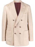 Brunello Cucinelli blazer à boutonnière croisée - Marron