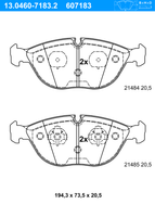 Remblokkenset, schijfrem ATE, u.a. für BMW, Mercedes-Benz, Bentley, Rolls-Royce, Audi, VW, Chrysler - thumbnail