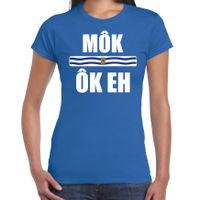 Mok ok eh met vlag Zeeland t-shirts Zeeuws dialect blauw voor dames - thumbnail