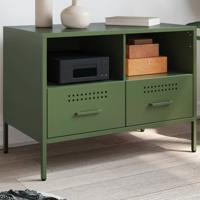Tv-meubel 68x39x50,5 cm staal olijfgroen