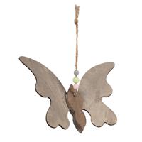 Clayre & Eef Decoratie Hanger Vlinder 21x3x15 cm Bruin Hout Bruin - thumbnail