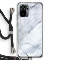 Witte marmer: Xiaomi Redmi Note 10 Pro Transparant Hoesje met koord