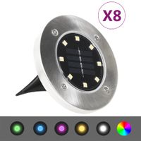 VidaXL Grondlampen 8 st solar LED RGB-kleur - thumbnail